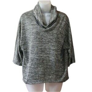 Dress Barn Gray Heathered Oversized Cowl Neck Sweater Medium